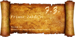 Friesz Zalán névjegykártya